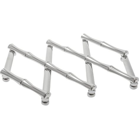 Dessous de plat extensible en métal argenté design bambou 42 x 17,5 x 1,5 cm - PANGIVO (1/3)