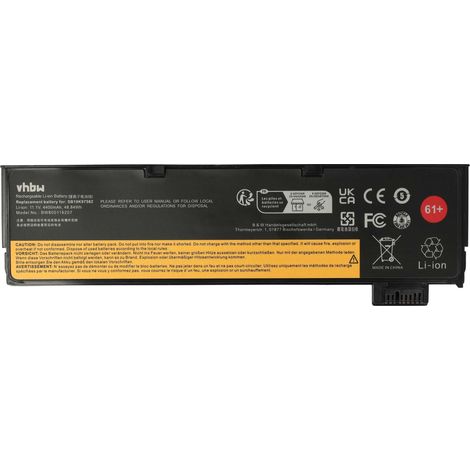 vhbw Akku Ersatz für ThinkPad 61++ für Notebook (4400 mAh, 11,1 V, Li-Ion) (1/5)