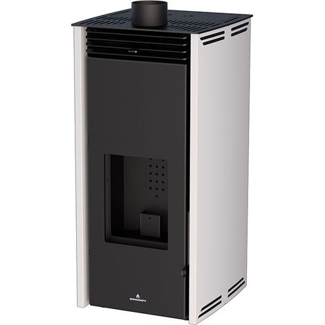 Estufa de pellets - SIN ELECTRICITA - GRATIS 6 kW color blanco