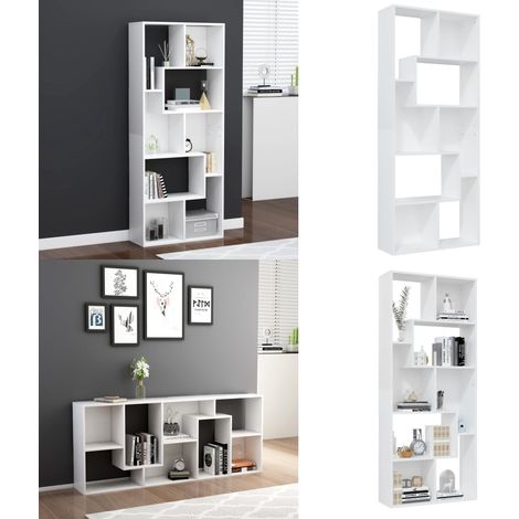 Bibliothèque Blanc 67x24x161 cm Bois d'ingénierie - Bibliothèque Blanche - Meuble Rangement - Étagère Livre - Bibliothèque Moderne - Bibliothéque Design - Home & Living (1/5)