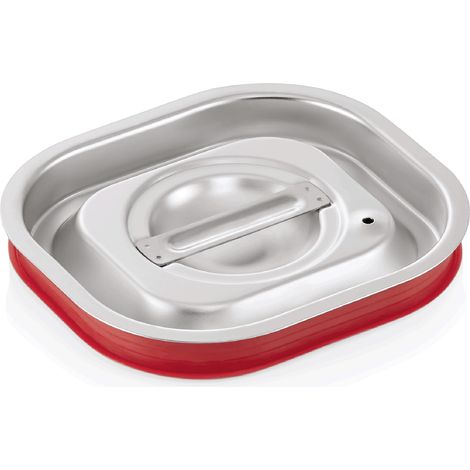 Couvercle transport inox GN 1/6 joint silicone pour bacs H 100 mm+ GN CORE - Was Germany