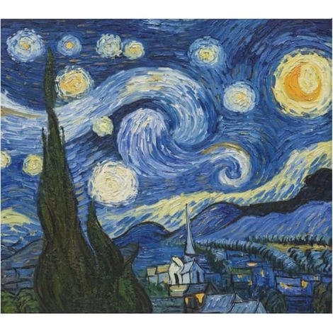 Tenture murale de chambre, Tapisserie paysage abstrait de Vincent Van Gogh pour chambre à coucher, décoration esthétique de salon 150130 cm Ciel étoilé - couleur (1/5)