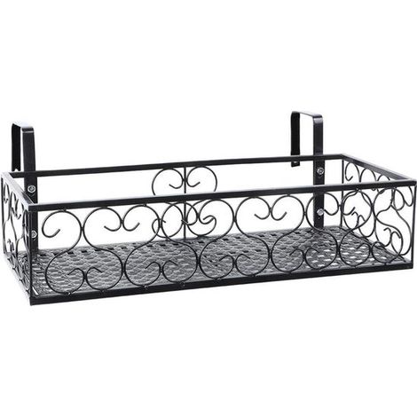 Allecto Balkon-Blumentopfhalter Pflanzenregal aus Metall für den Außenbereich Ideal für Garten und Balkon Platzsparend Geeignet für verschiedene (1/5)