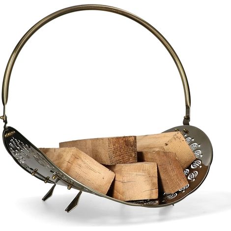 KOTARBAU Panier à bûches en métal avec poignée de transport. (1/5)