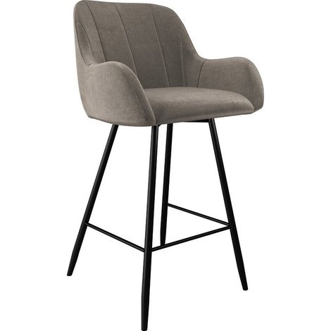 Chaise de bar Jackson 102, Noir + Magic Velvet 2209, 103x50x55cm, Tapisserie, Métallique (1/5)