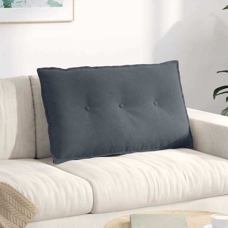 Cojín de Espalda Gris oscuro 80 x 50 cm Tela de pana