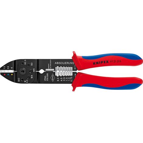 KNIPEX 97 21 215 Pinza per capicorda con manici multicomponente verniciata nera 230 mm