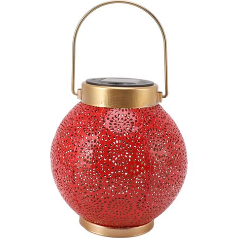 Ortviai Lanterne solaire décorative rouge pour extérieur – idéale jardin, balcon et fêtes (sans câble, recharge automatique) (1/5)