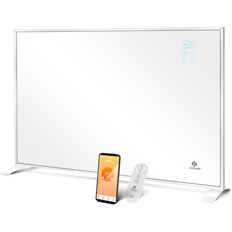 KESSER® Calefactor Infrarrojo de Ahorro de Energía Calefactor Infrarrojo Eléctrico de Pie y de Pared con Termostato de Control Remoto y Panel de Control por Aplicación Blanco / 540W (1/5)