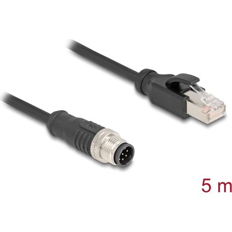 Delock Cable M12 codificado A 8 pin macho a RJ45 macho PVC 5 m
