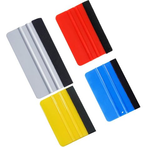Juego de 4 espátulas para envoltura, espátula para película, kit de espátulas de colores para envoltura con borde de fieltro, espátula para aplicación de película, película para polarizar autos, polar (1/5)