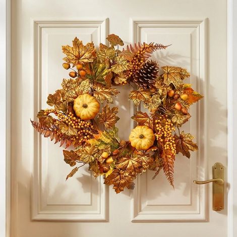 Decorative Autumn Cones and Berries Wreath (1/2)