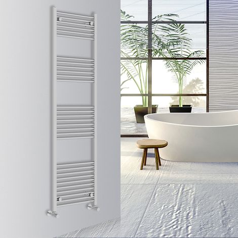 Warmehaus Straight Bathroom Heated Towel Rail Warmer Radiator Central Heating 1800x500mm Chrome
