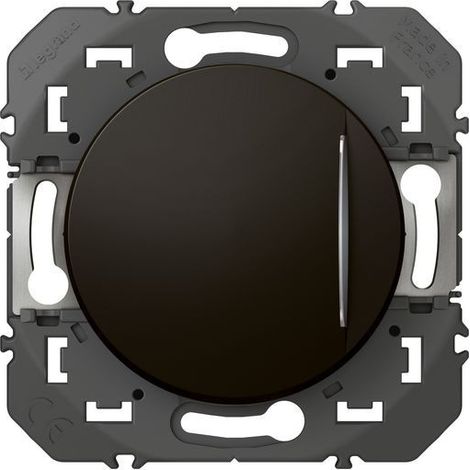 Legrand – Interrupteur va-et-vient lumineux noir mat – Montage encastré ou en saillie – Fixation à griffes et vis – Compatible plaque Dooxie