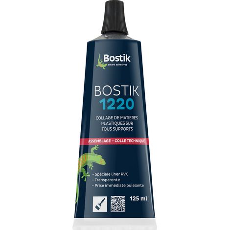 Bostik - Colle Contact Nitrile Liquide 1220 - Multi-Usages - Idéale Pour Liner PVC - Transparente - Tube de 125 ml (1/6)