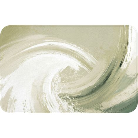 ALFOMBRILLA DE BAÑO Abstracto - Pinceladas - Ondas - Verde 80x50 cm