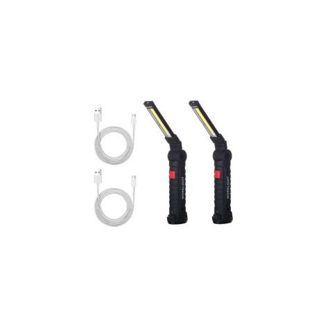 Linterna LED COB recargable – 5 modos de iluminación – Base magnética y gancho giratorio – Duración de la batería de 4 a 7 horas – Iluminación multiángulo