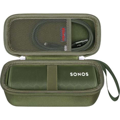 Sacoche de Transport pour Enceinte Bluetooth Portable étanche, Sacoche de Protection de Voyage pour Enceinte sans Fil, Pochette Filet supplémentaire pour Le câble, Vert (1/5)