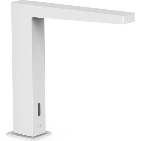 Robinet électronique à 1 eau pour lavaboActivé capteur infrarouge. Blanc mat - TRES 20261310BM (1/2)