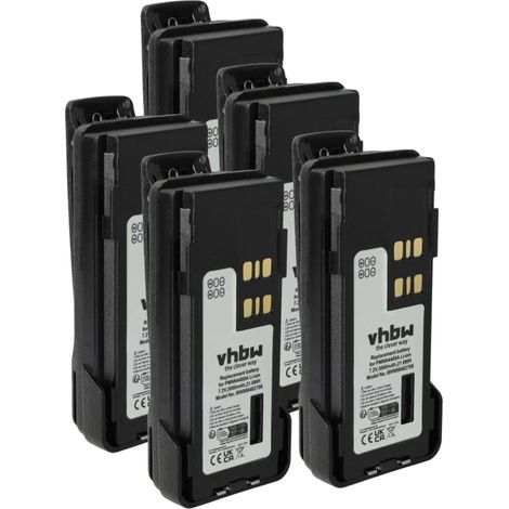 vhbw 5x Akku kompatibel mit Motorola DP4600e, DP4800, DP4601, DP4601e, DP4800e Funkgerät, Walkie Talkie (3000 mAh, 7,2 V, Li-Ion) + Gürtelclip