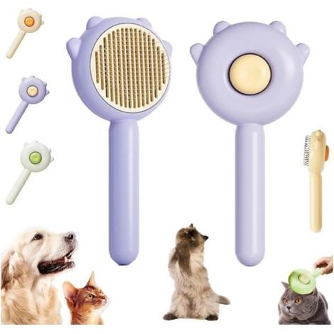 Brosse Chien, Brosse Chats, Brosse Autonettoyante Pour Animaux de Compagnie, Brosse pour Chat, Brosse pour Chien, Long Court, (1/4)