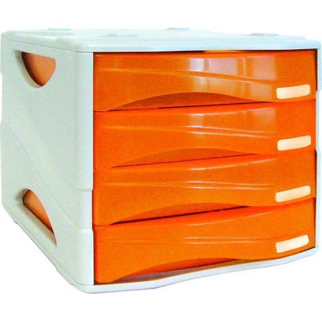 Cassettiera da scrivania Arda 4 cassetti smile arancio trasparente [TR15P4PAR] (1/3)