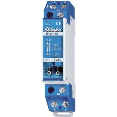 ELTAKO INSTALLATION RELAIS, 16 A 8 V AC, 1S, 1Ö R12-110-8 V, 1393761