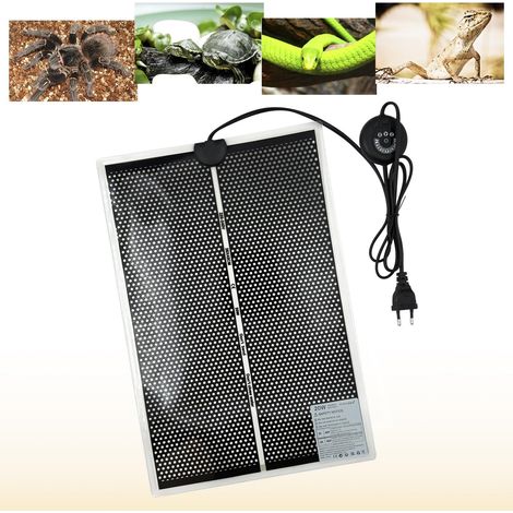 Tapis Chauffant pour Terrarium Réglable avec Thermostat 20W Coussin Chauffant Étanche pour Reptiles Serpents Lézards Tortues Araignées et Semis 42x28cm (1/5)