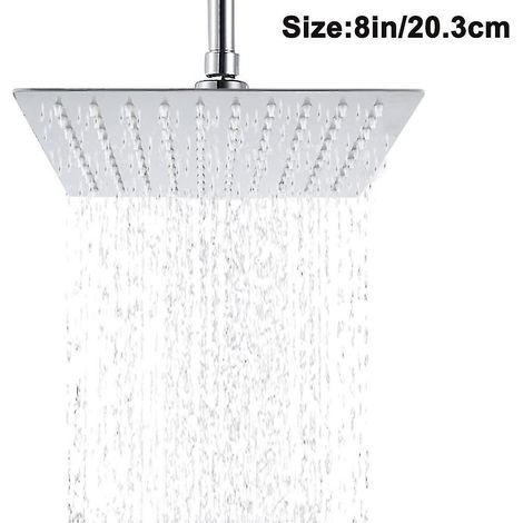 Pommeau de douche effet pluie en acier inoxydable - Rond/Carré encastrable, poli (1/5)
