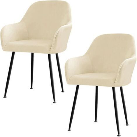 Lot de Housse de Chaise Extensible Housse de Fauteuil en Velours Couverture de Chaise avec Accoudoirs Housses de Chaises de Salle à Manger pour Salon Mariage Hôtel Restaurant (Beige, 2PCS) (1/5)