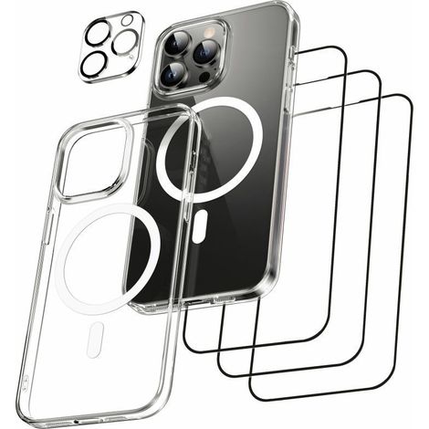 Funda para smartphone con protector de pantalla HD, funda para teléfono 5 en 1 y cristal templado. (1/5)