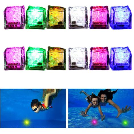 12 Pièces Jouets de Piscine Lumineux, Palets LED Colorés pour Plongée, Jouets de Bains pour Enfants, Idées Cadeaux pour Fête Aquatique (1/5)