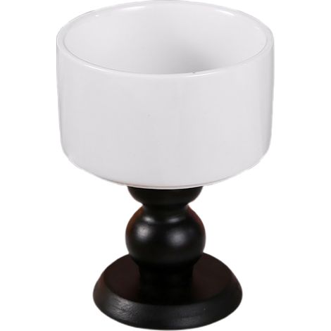 Ciotola in Ceramica con Base in Legno Nero – Design Elegante e Moderno, Resistente al Calore – Ideale per Dessert, Gelato o come Portacandele Decorativo per Casa (1/5)