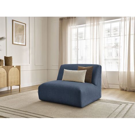 BOBOCHIC - Chauffeuse 1 place pour canapé modulable SIRIUS tissu texturé Bleu foncé (1/5)