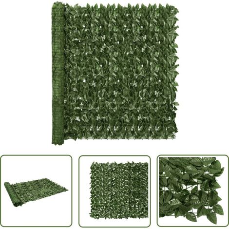 The Living Store Écran de balcon avec feuilles vert foncé 400x150 cm - Écran De Balcon - Brise Vue - Intimité - Décoration Extérieure - Parasol (1/4)