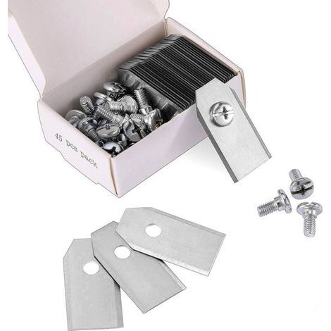Cuchillas Ulisem de titanio (45 unidades) para todos los robots cortacésped Husqvarn/Automower/Yardforce/Gardena (3g-0,75 mm) con 45 tornillos. Cuchillas de repuesto para los modelos 105, 310, 315, 32 (1/4)