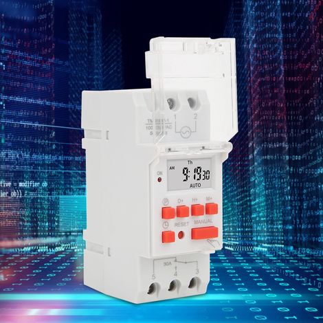TM919B-1 Minuterie hebdomadaire 100-130 V CA 30 A avec écran LCD et relais programmable