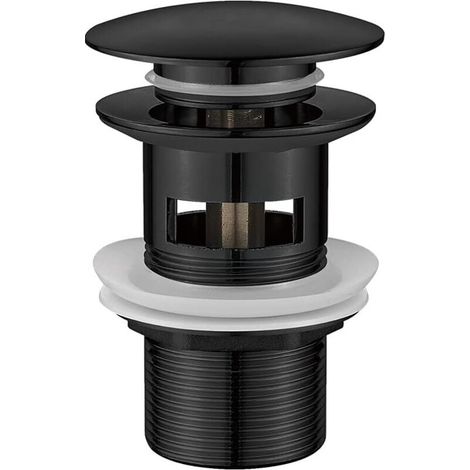 Bonde de Lavabo aevc Trop Plein Universelle,Bonde de Lavabo Pop Up, Bonde Clic Clac,Bonde Pop Up, Noir