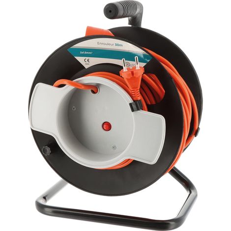 Enrouleur électrique de jardin, 30 mètres, câble 2x1.5mm²