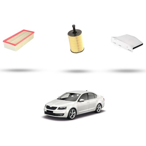 Kit tagliando 3 filtri compatibile con Skoda Octavia II 1.9 TDI 77kw Dal 2009 al 2010 (1/5)