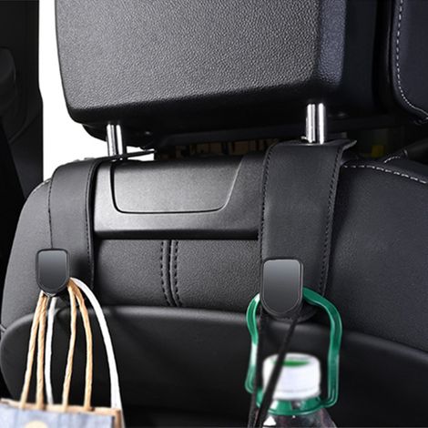 Crochet d'appui-tête multifonctionnel pour dossier de siège de voiture, organisateur de rangement en cuir Flexible, accessoires d'intérieur, sacs à main et sacs universels (1/5)
