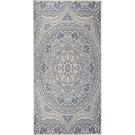 Tappeto da Esterni a Tessitura Piatta 100x200 cm Motivo Blu vidaXL (1/5)