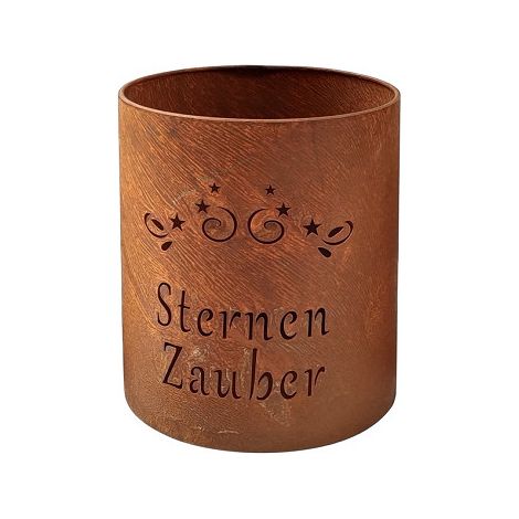 TrendLine Windlicht Metall Sternenzauber 18 cm Rostoptik
