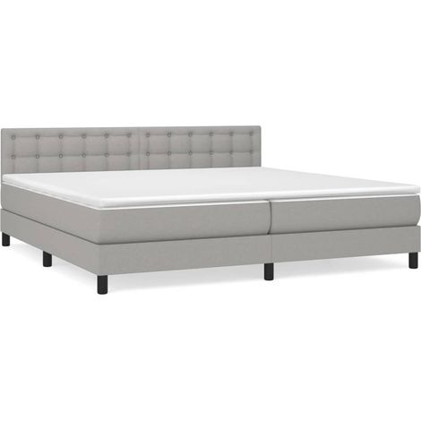 Maison Exclusive - Cama box spring con colchón tela gris claro 20