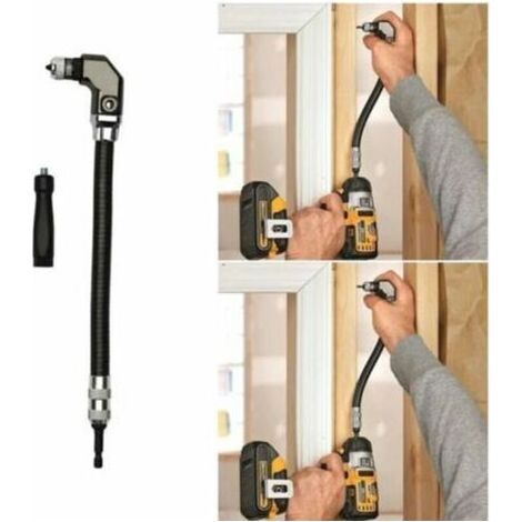 Tournevis électrique à angle droit avec embout flexible, idéal pour la menuiserie et le vissage précis sur bois (1/5)