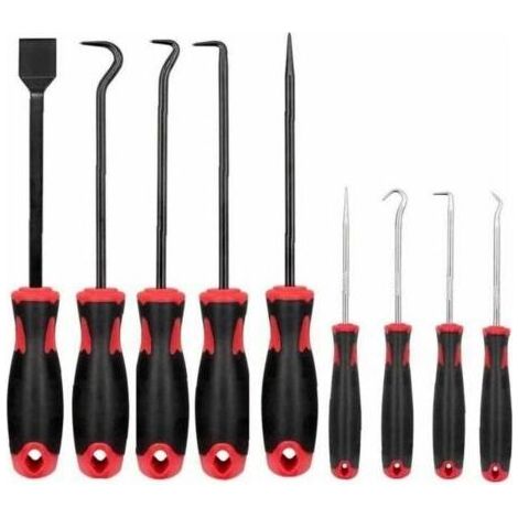 Outils d'extracteur de joint d'huile,Multifonctions Réparation Automobile Mini Crochet Main Joint d'huile Tournevis Crochet,9PCS (1/4)