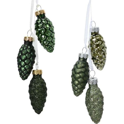 Decoris Decoro Albero di Natale Pigna Verde Opaco e Lucido - 2,5x6 cm