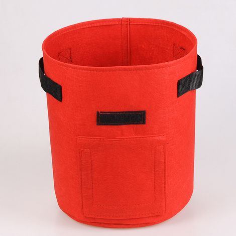 5 sacchi per la semina da 7 galloni, vasi traspiranti e resistenti, sacchi per la semina da giardino con finestra e manici per patate, carote, pomodori (rossi)