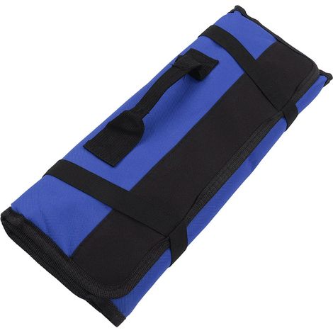 Werkzeugtasche, wasserdichte Werkzeugrolle, leicht zu tragen, großes Fassungsvermögen, strapazierfähig, mehrere Fächer, pflegeleichtes Oxford-Gewebe (Blau) (1/5)