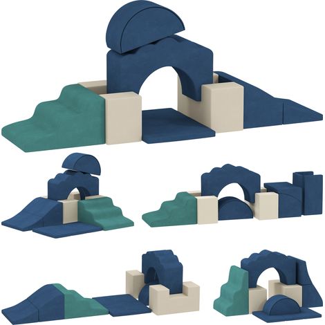 Set de 7 blocs de motricité pour bébés et enfants, modules d’escalade en mousse souple pour intérieur, multicolore (1/5)